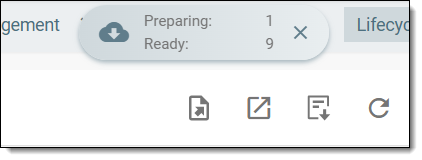 Download widget showing risk assessment being exported