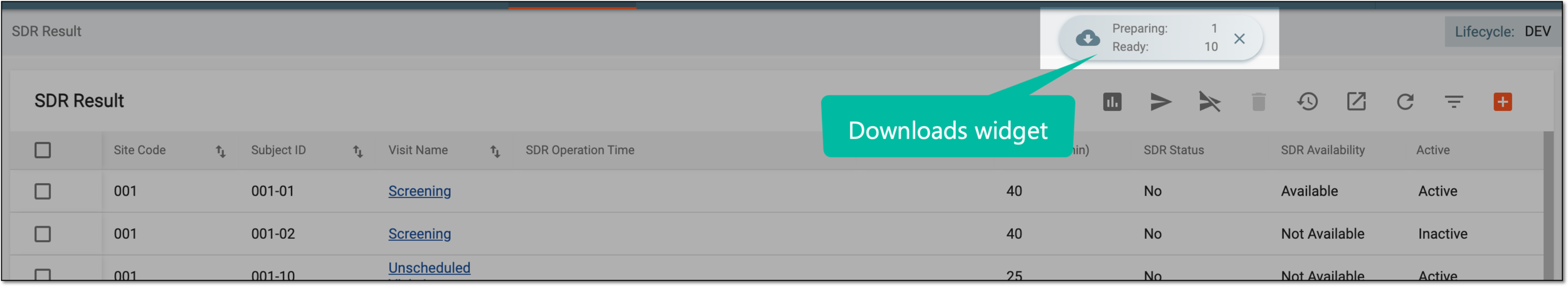 Downloads widget