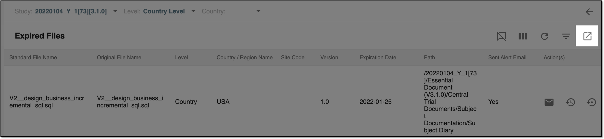 Exporting expired file report