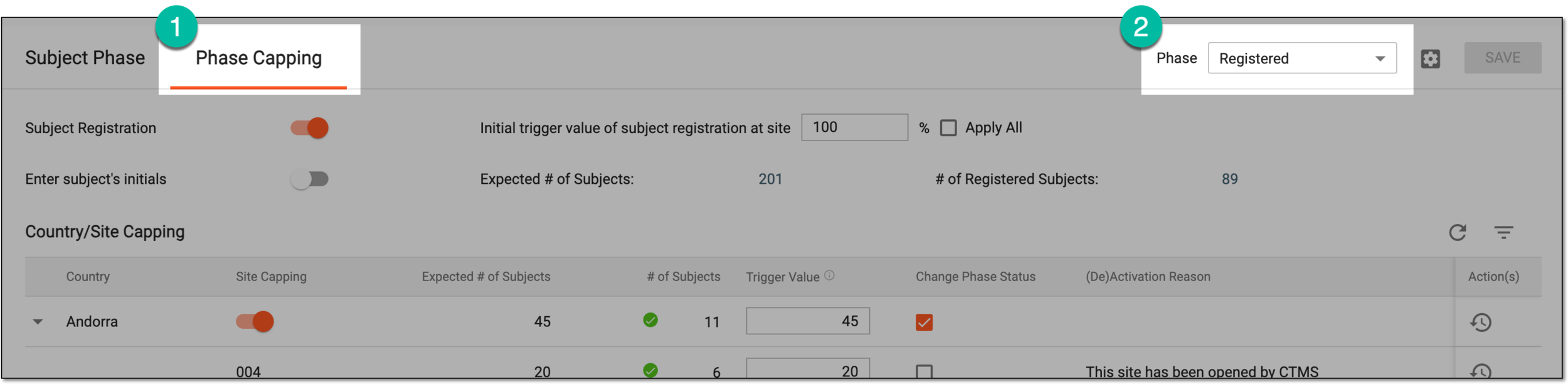 Selecting phase for configuration