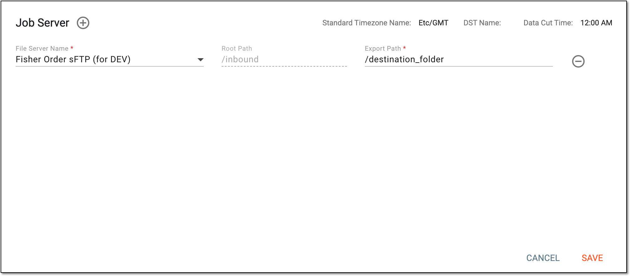 Associating report extraction job with server