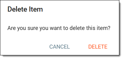 Confirming action item deletion