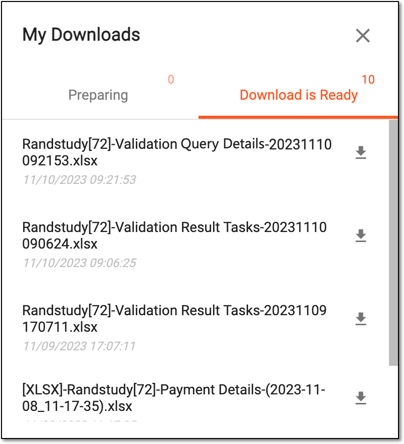 Viewing downloads