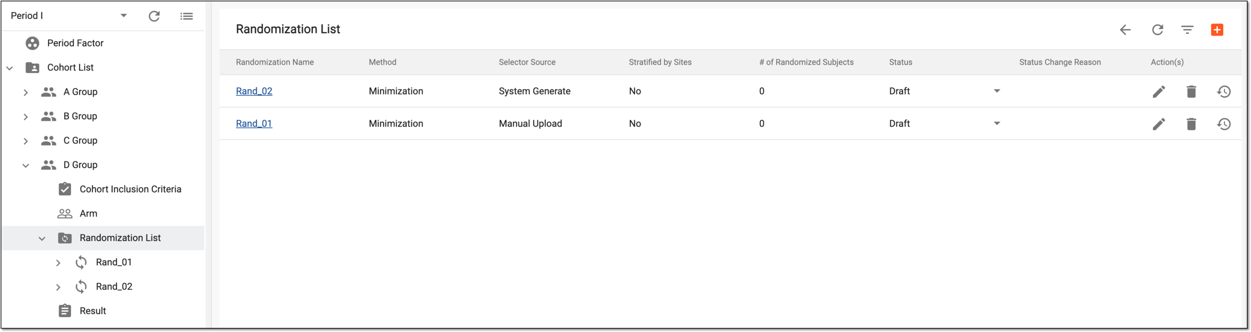 Dynamic randomization list