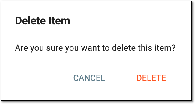 Confirming deletion of compliance report view setting