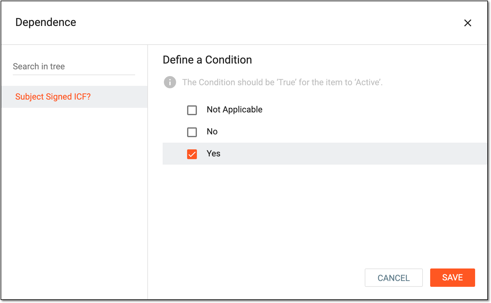 Setting question dependency