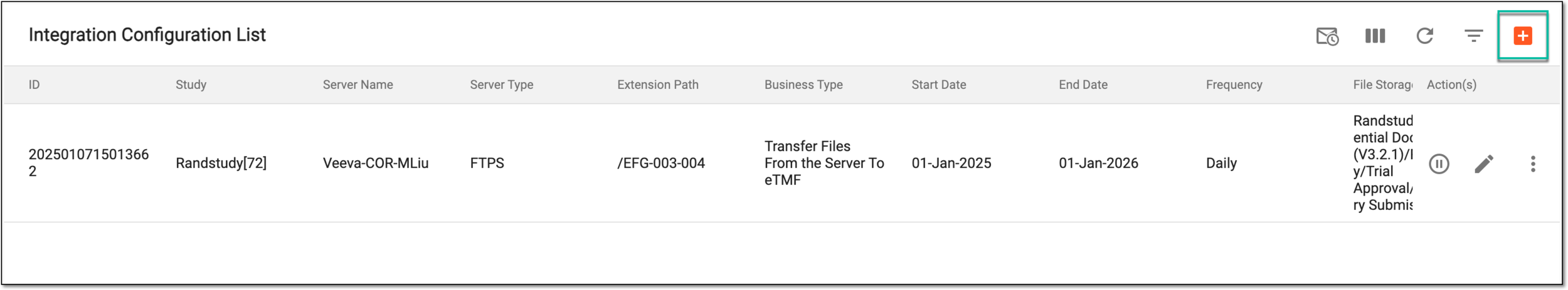 Adding new integration configuration