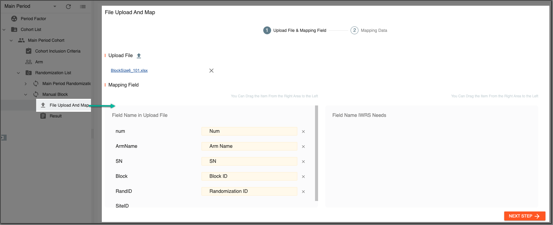Uploading file and mapping fields