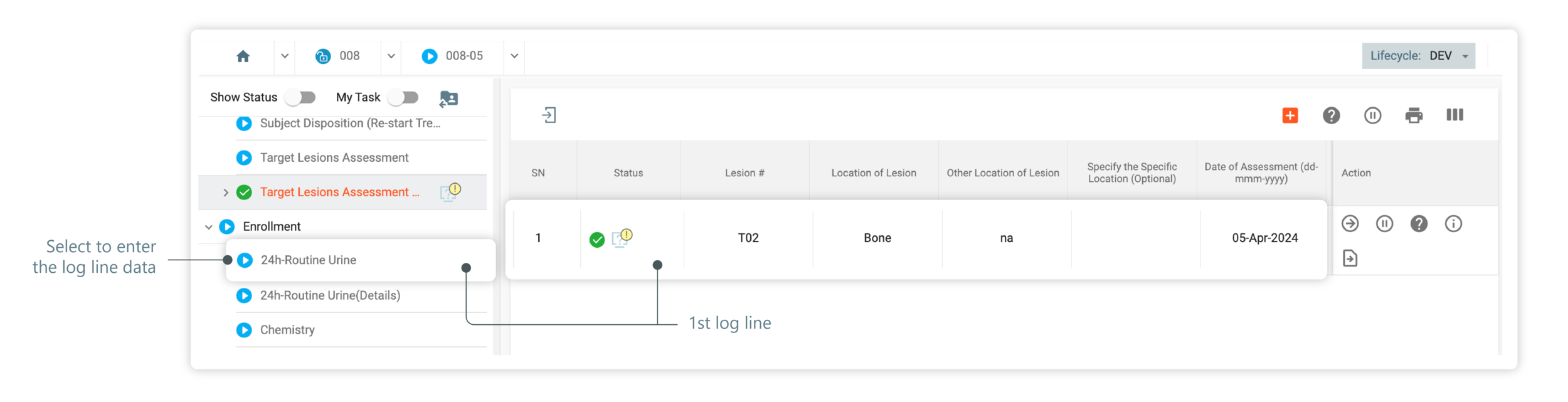 Selecting form