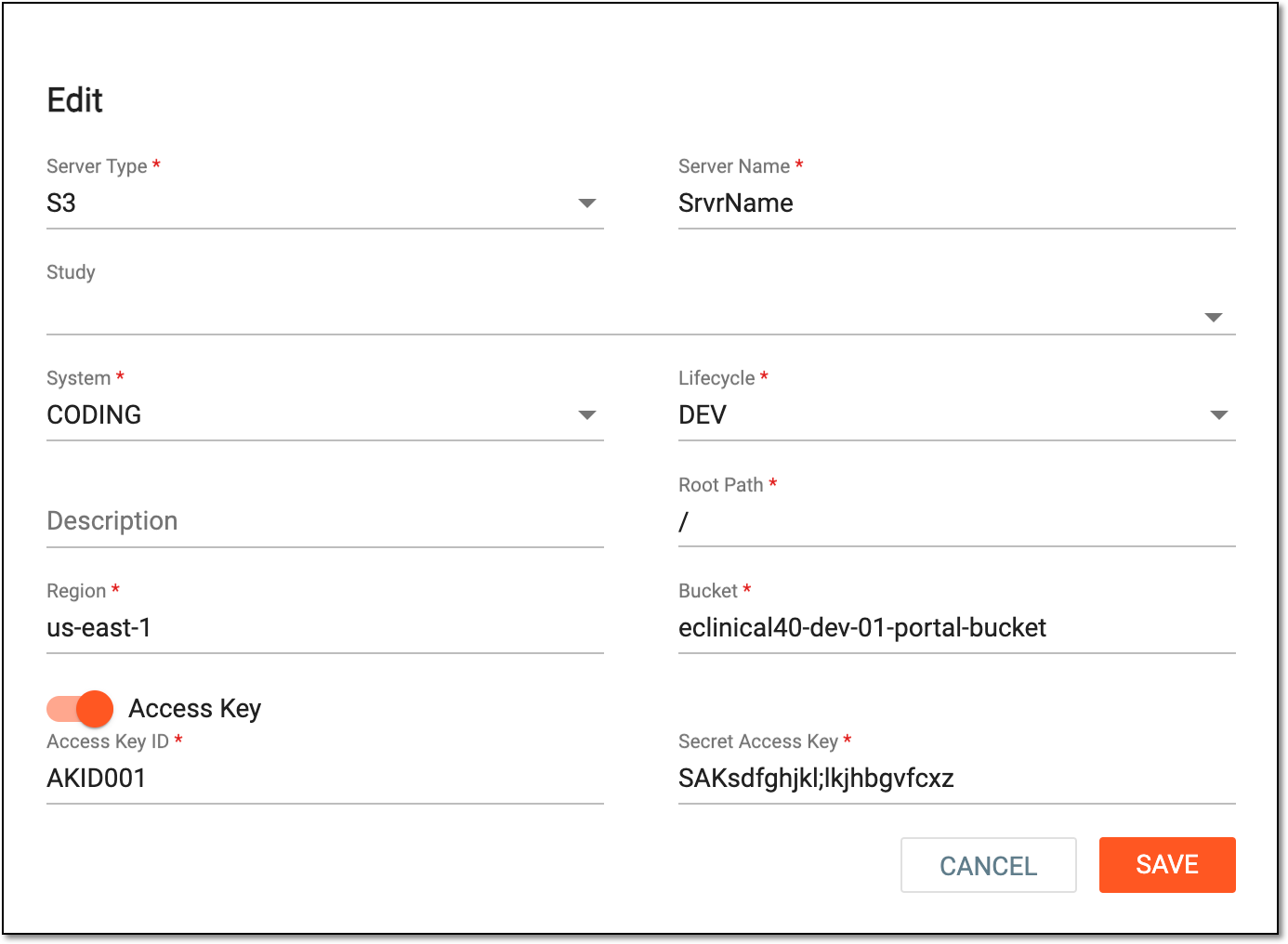 Editing file server account