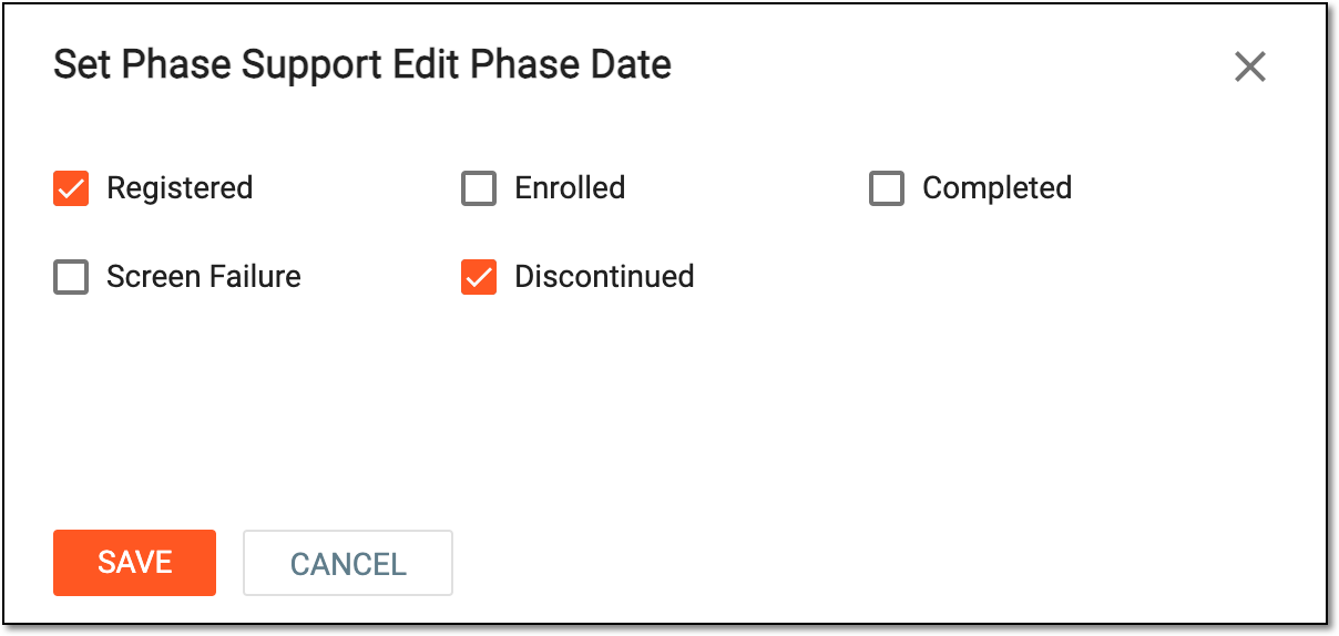 Setting change date for subject phases