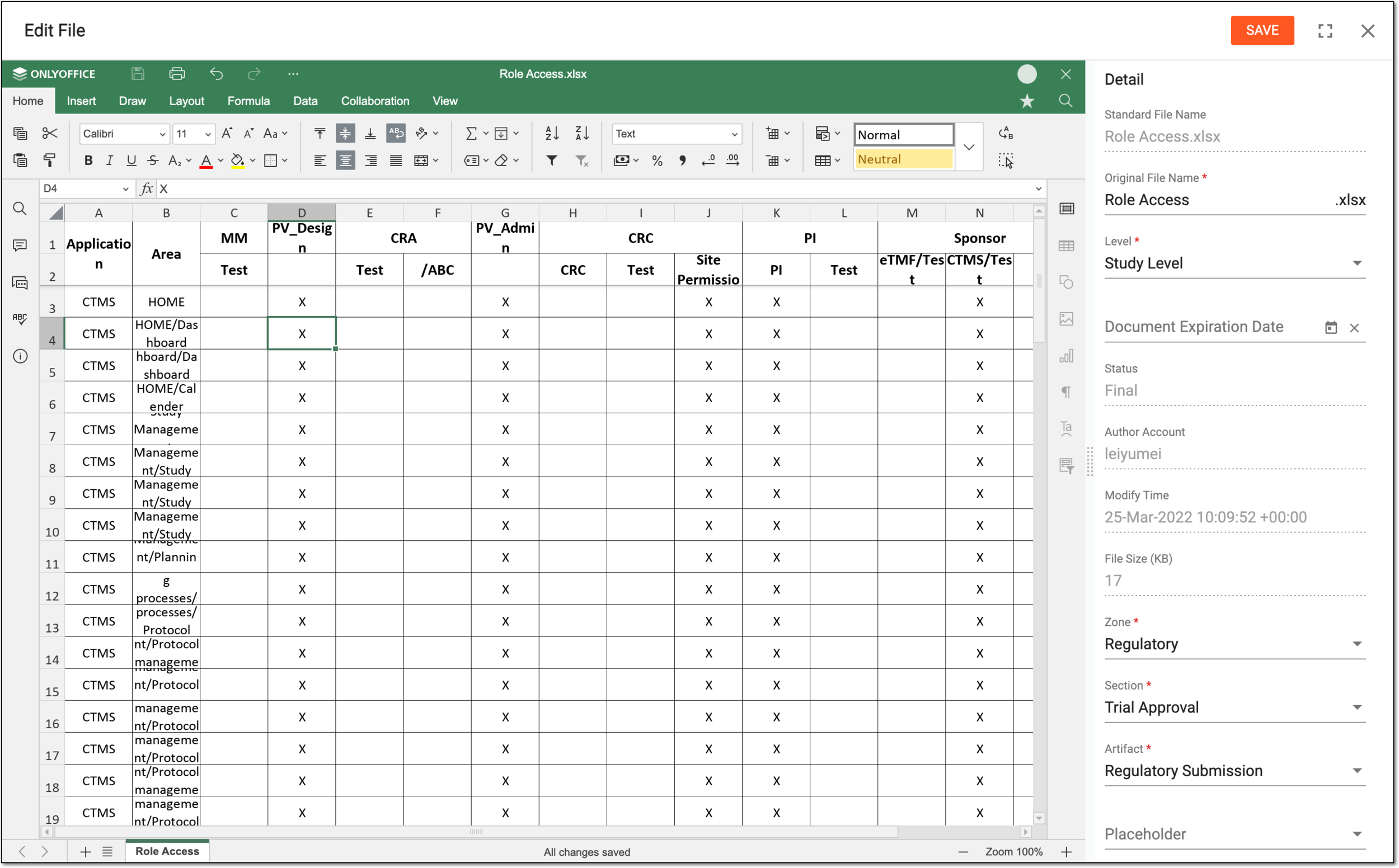 Editing file content and properties