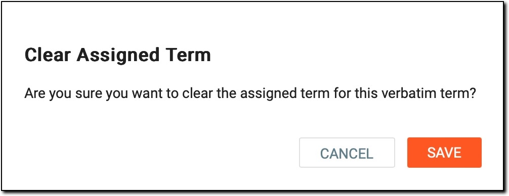 Clearing assigned term for VT with no synonym