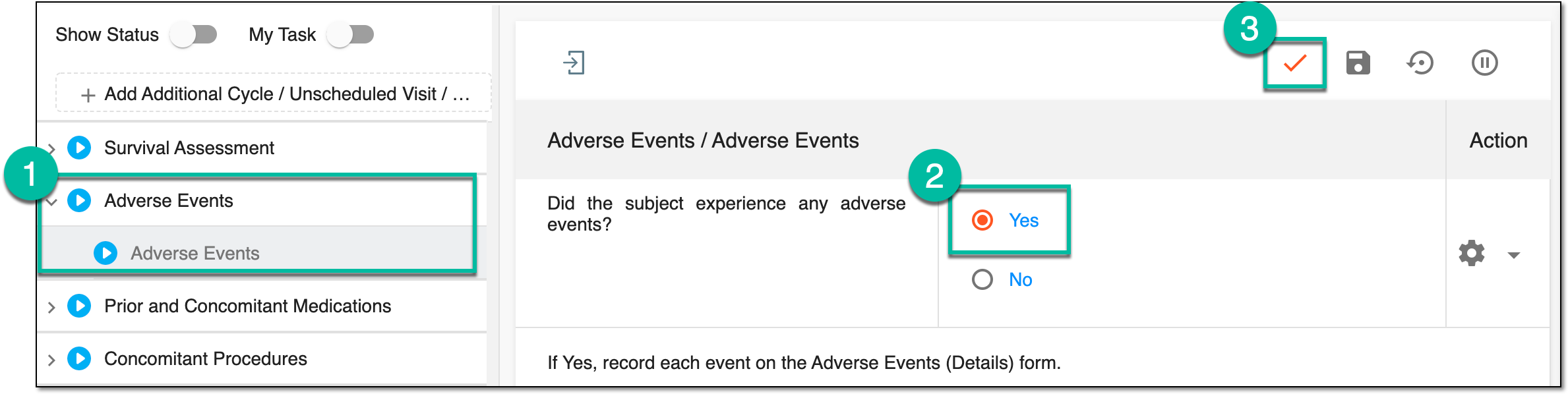Starting to track subject AE data