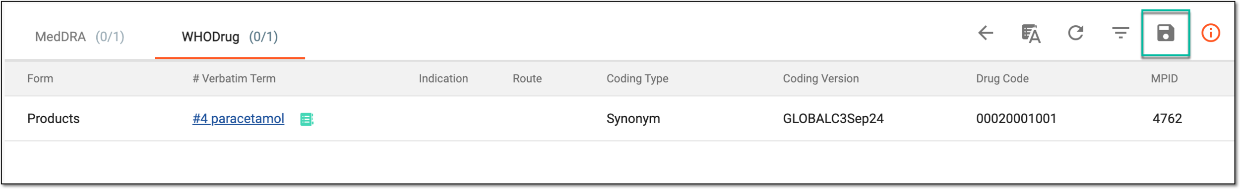 Saving coding results