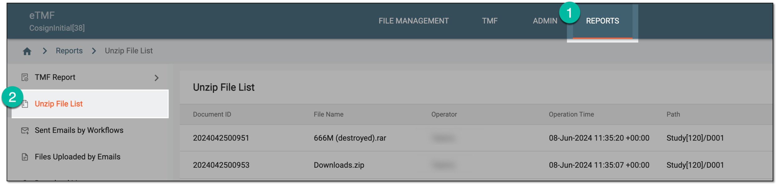 Accessing unzipped file list