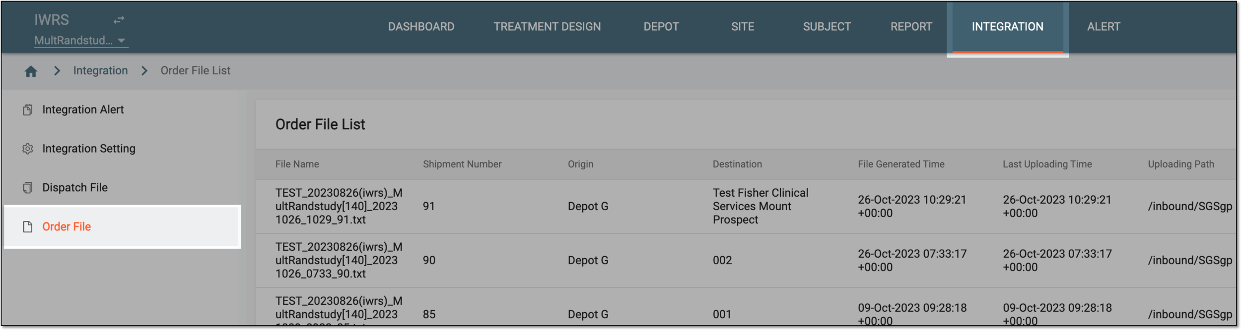 Accessing order file list