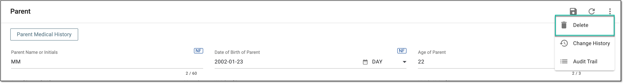 Deleting form record