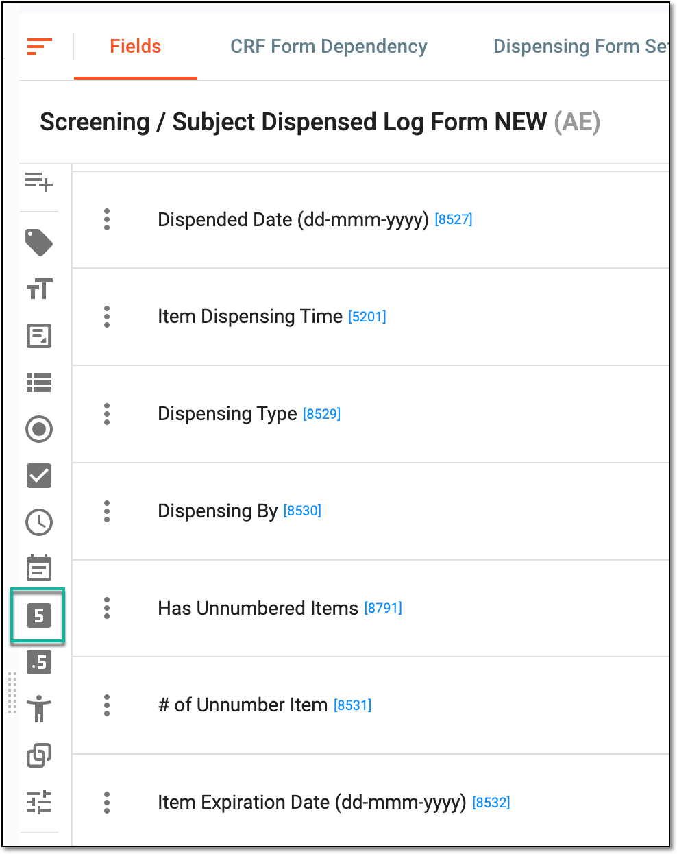 Selecting integer item
