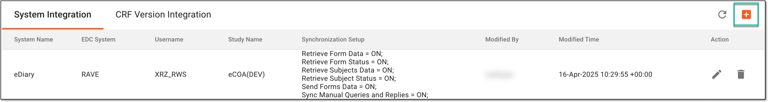 Selecting to create system integration