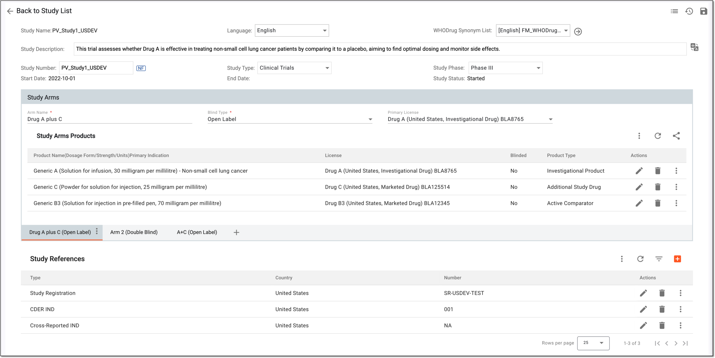 Configuring study details