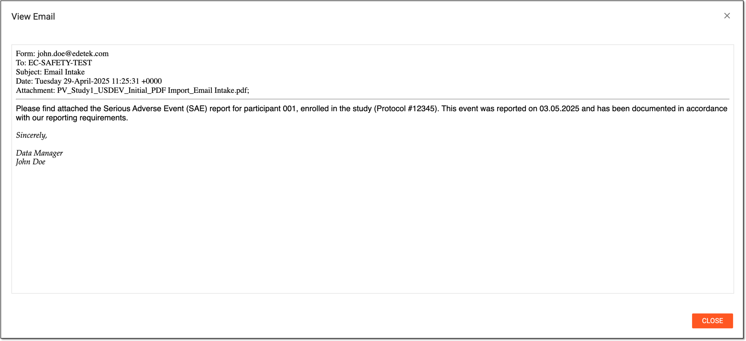 Previewing source email contents